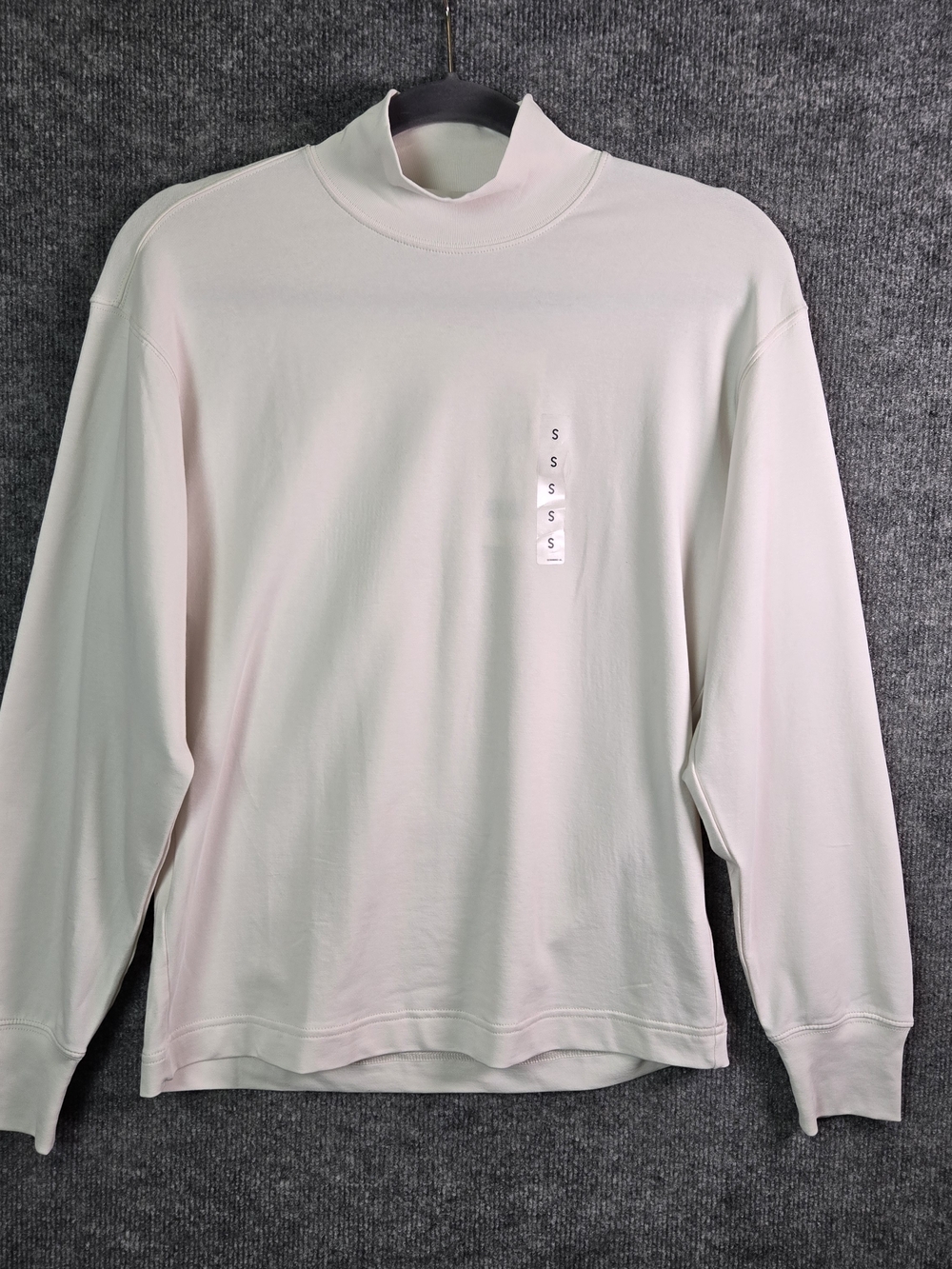 Uniqlo Top Womens S Off White Cotton Turtleneck Tee Heat Tech New